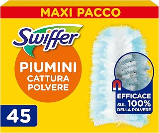 Swiffer Duster Refills Dust Collector, 45 Cloths, Giga Pack | Captures 3 times more dust and hair/hair than traditional broom, thousands of microfibres, odour-neutral