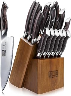 HOSHANHO 16PCS Knife Set, Ultra Sharp Japanese Kitchen Knife Set with Block