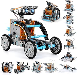 Lucky Doug 12-in-1 Solar Powered Robot Building Kits Toys, STEM Birthday Gifts for Boys Ages 8-13 Years, DIY STEM Kit Educational Science Building Set, 190+ Pieces