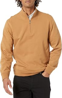 Amazon Essentials Men's Lightweight French Terry Mock Neck Sweatshirt with Zip