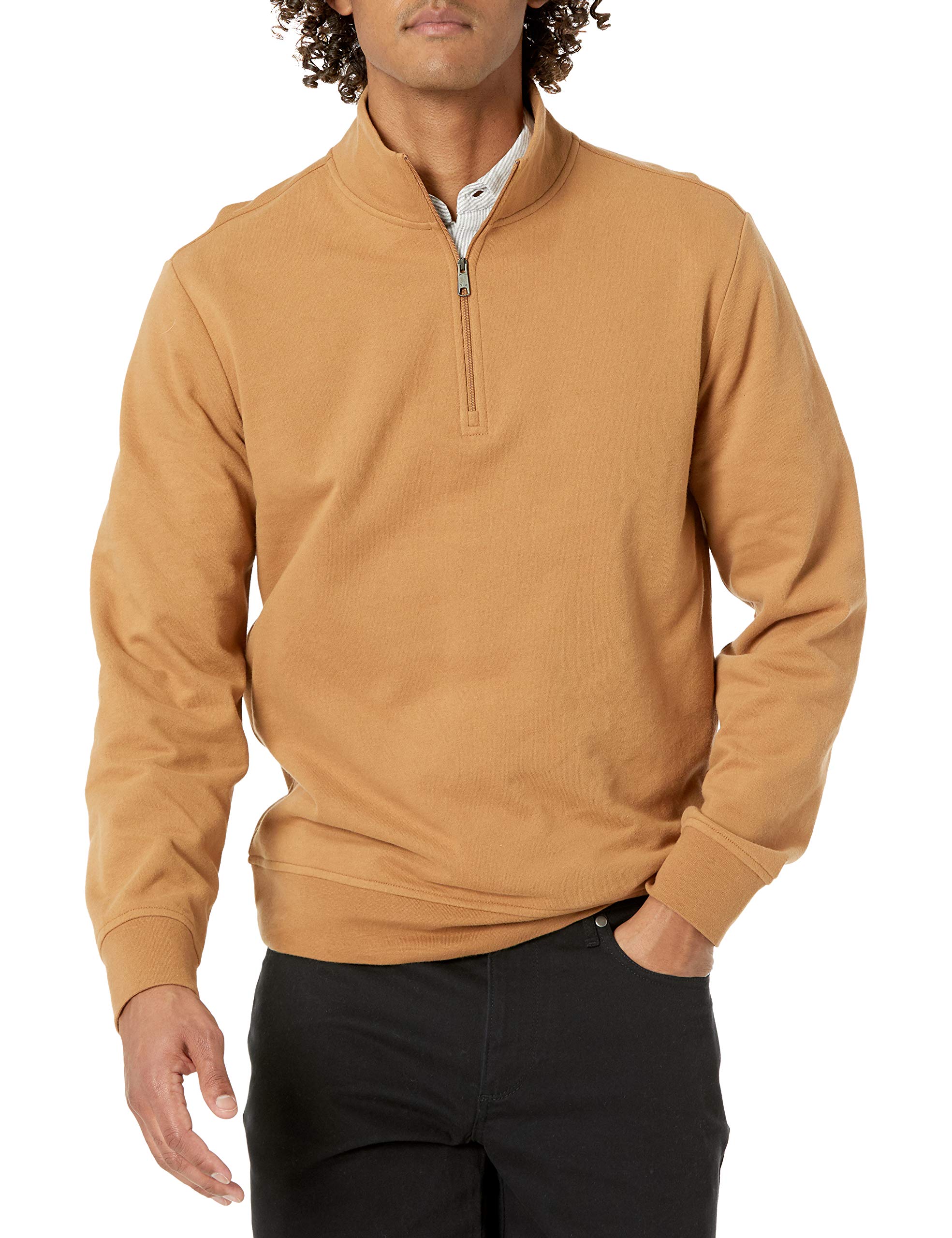 Amazon Essentials Men's Lightweight French Terry Mock Neck Sweatshirt with Zip