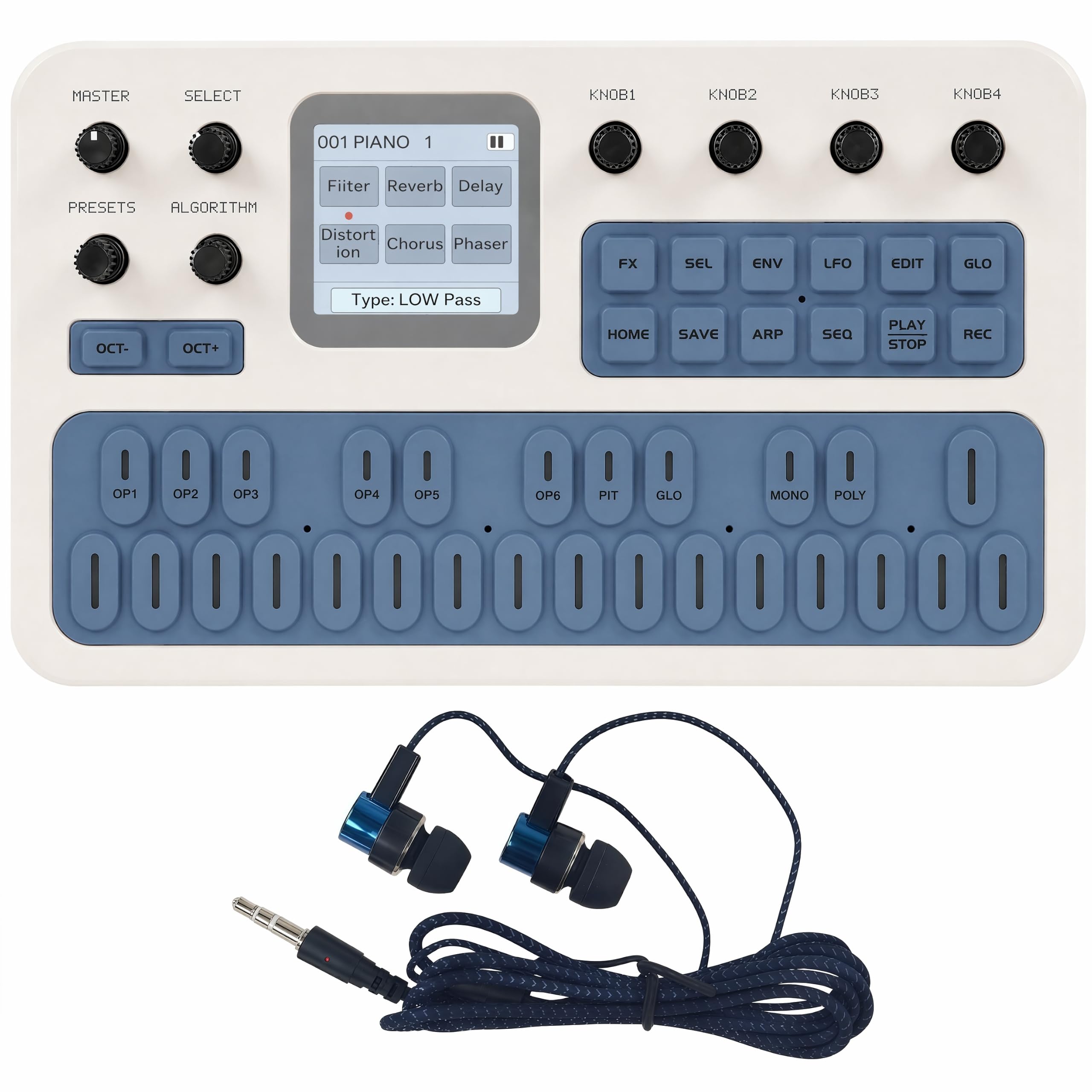 M-VAVE FM-1 FM Synthesizer, Portable Digital Synthesizer, Battery Powered Synthe