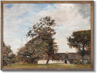 XOCUUI Vintage Cottage Style Canvas Prints Summer Countryside Landscape Farm Art Poster Oil Painting 8 x 10 Inch No Frame Kitchen Office Wall Decor