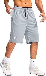 G Gradual Men's Basketball Shorts with Zipper Pockets Lightweight Quick Dry 11 Inch Long Shorts for Men Athletic Gym