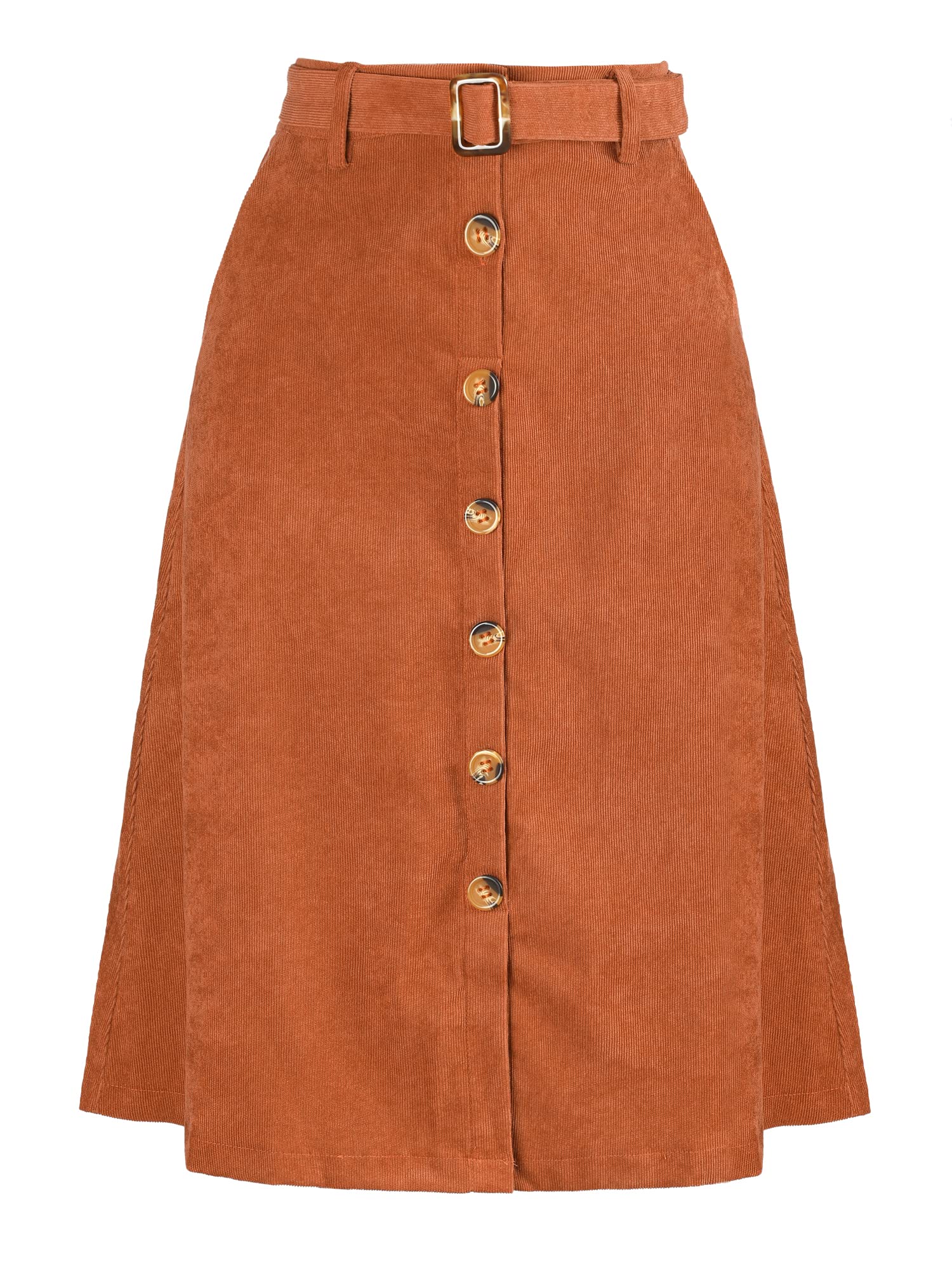 Allegra K Corduroy Women's Midi Skirt A-Line (Pack of 1)