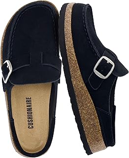 CUSHIONAIRE Hobby Women's Clog with Cork Footbed in Real Leather with + Comfort