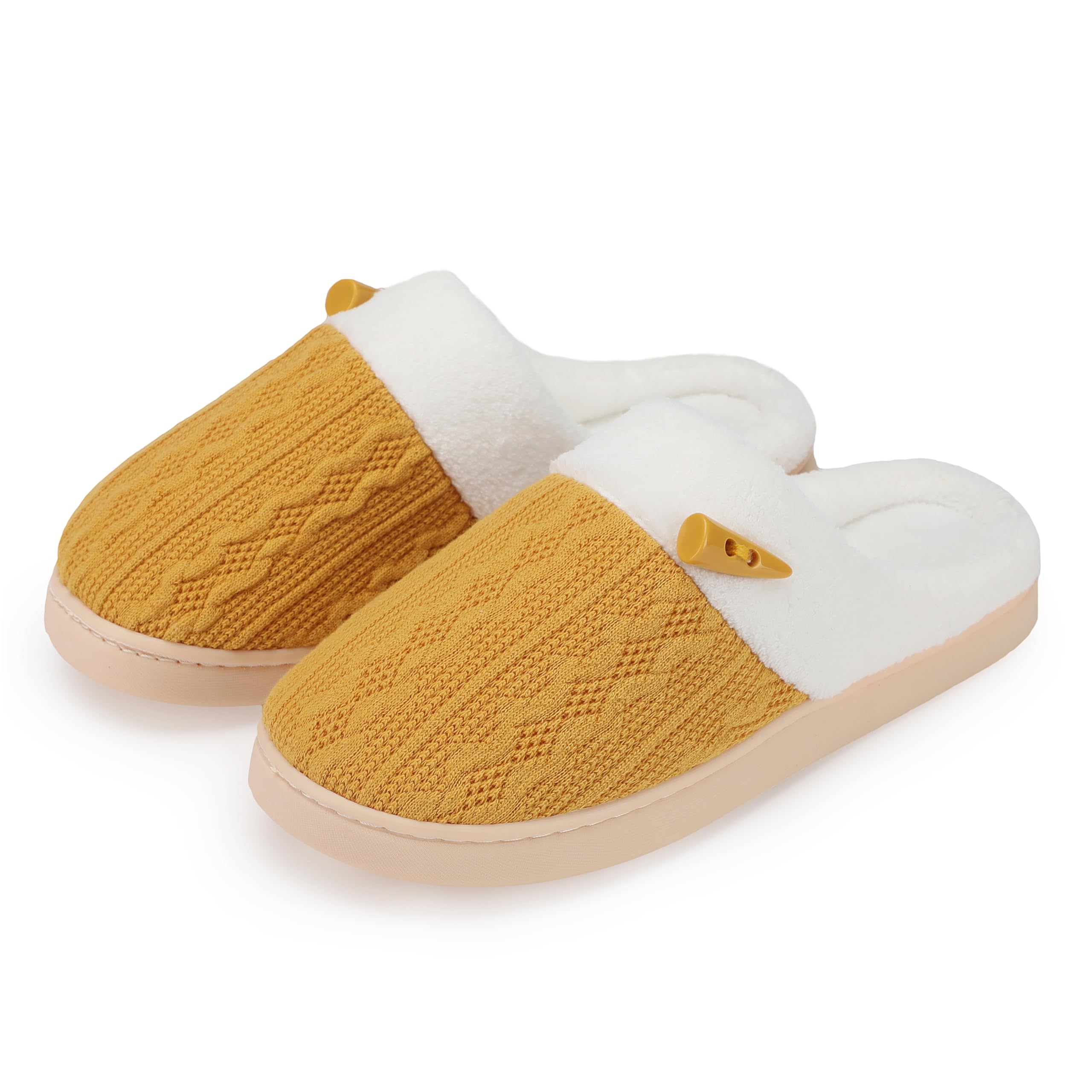 Ladies Warm Cotton Slippers with Memory Foam and Soft Terry Lining