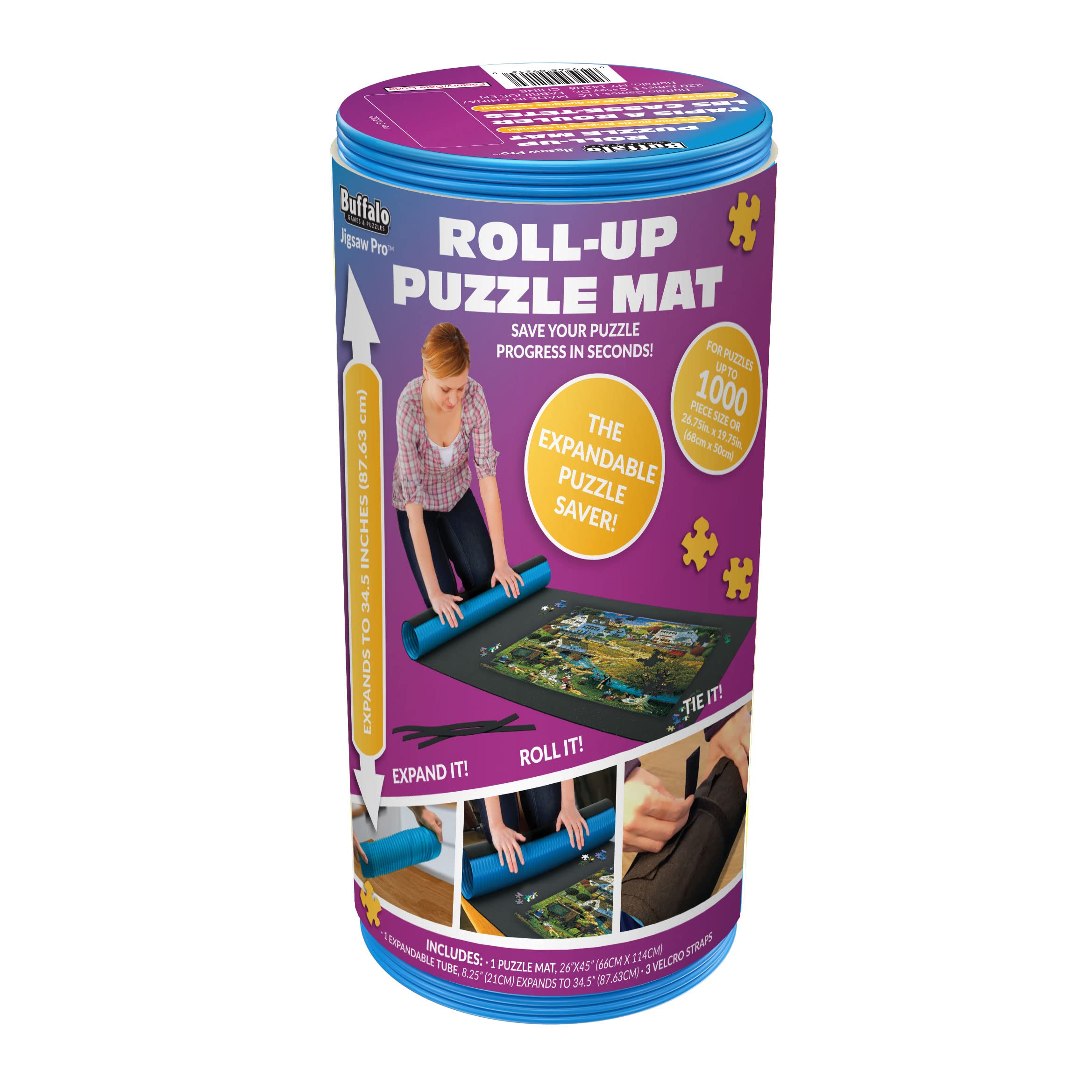 Buffalo Games Roll-Up Jigsaw Puzzle Mat, Puzzle Storage, Blue, 1500 Piece | Bigg