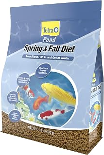 TetraPond Spring & Fall Diet Floating Pond Sticks, 1.72-Pound | Cold Weather Diet for Koi Fish and Ornamental Goldfish, Made With Highly Digestible Wheat Germ, Clear Water Formula