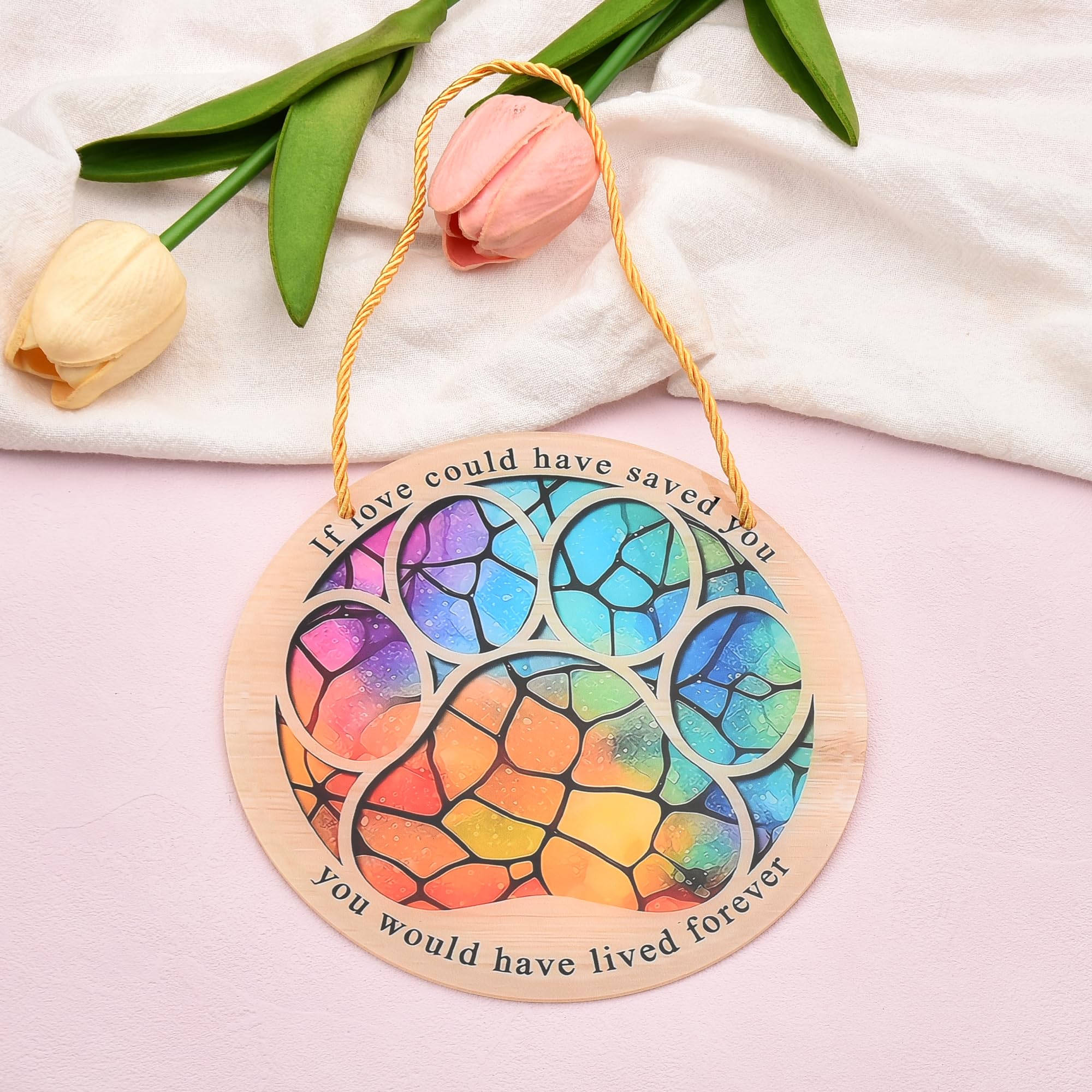 Memorial Sun Catcher Hanging Ornament Pet Owner Sympathy Memorial Gift Cat Lost 