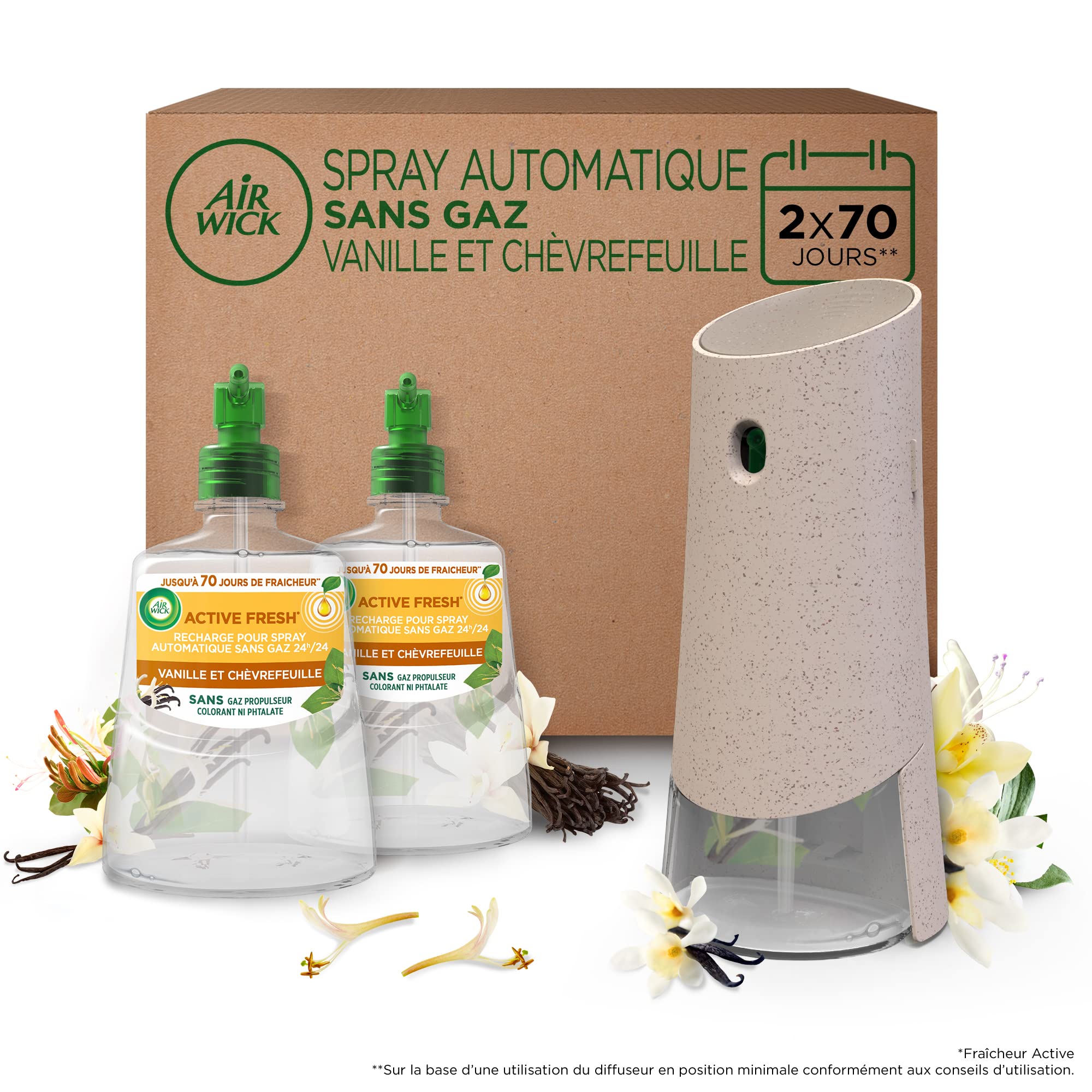 Air Wick Désodorisant Maison Spray Automatique Sans Gaz Active Fresh - 1 Diffuse