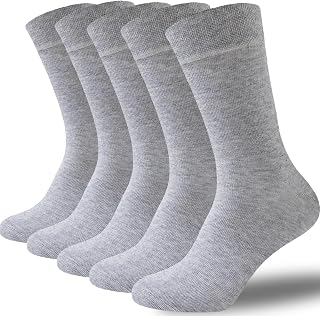 VoJoPi Mens Cotton Socks 5/10 Pairs, Breathable Crew Dress Socks