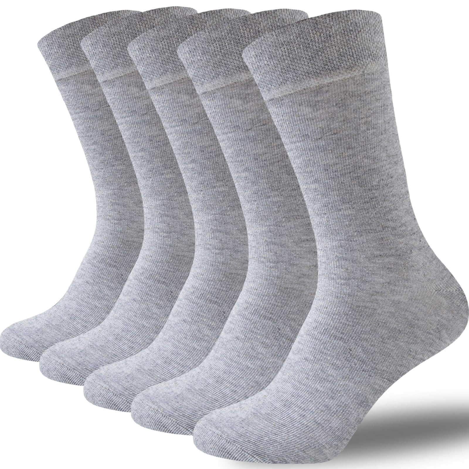 VoJoPi Mens Cotton Socks 5/10 Pairs, Breathable Crew Dress Socks