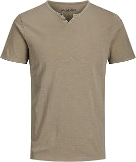 JACK & JONES JJESPLIT Men's Basic V-Neck Short Sleeve Cotton Jersey T-Shirt