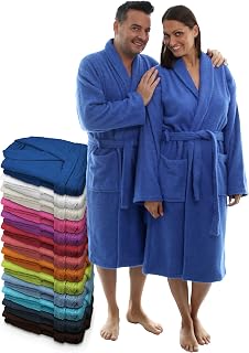 LEBENGOOD Bathrobe for Men, Unisex, Terry Towelling, 100% Cotton, Soft Dressing Gown Shower, Sizes Fluffy, Lightweight