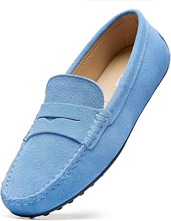Go Tour Women's Suede Penny Loafers Classic Slip-On Driving Shoes