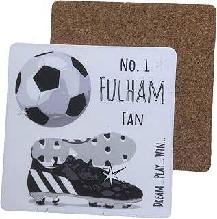 White Cotton Cards Fulham Cottagers FC Football Club Fan - COASTER DRINK MAT (C-FN73)