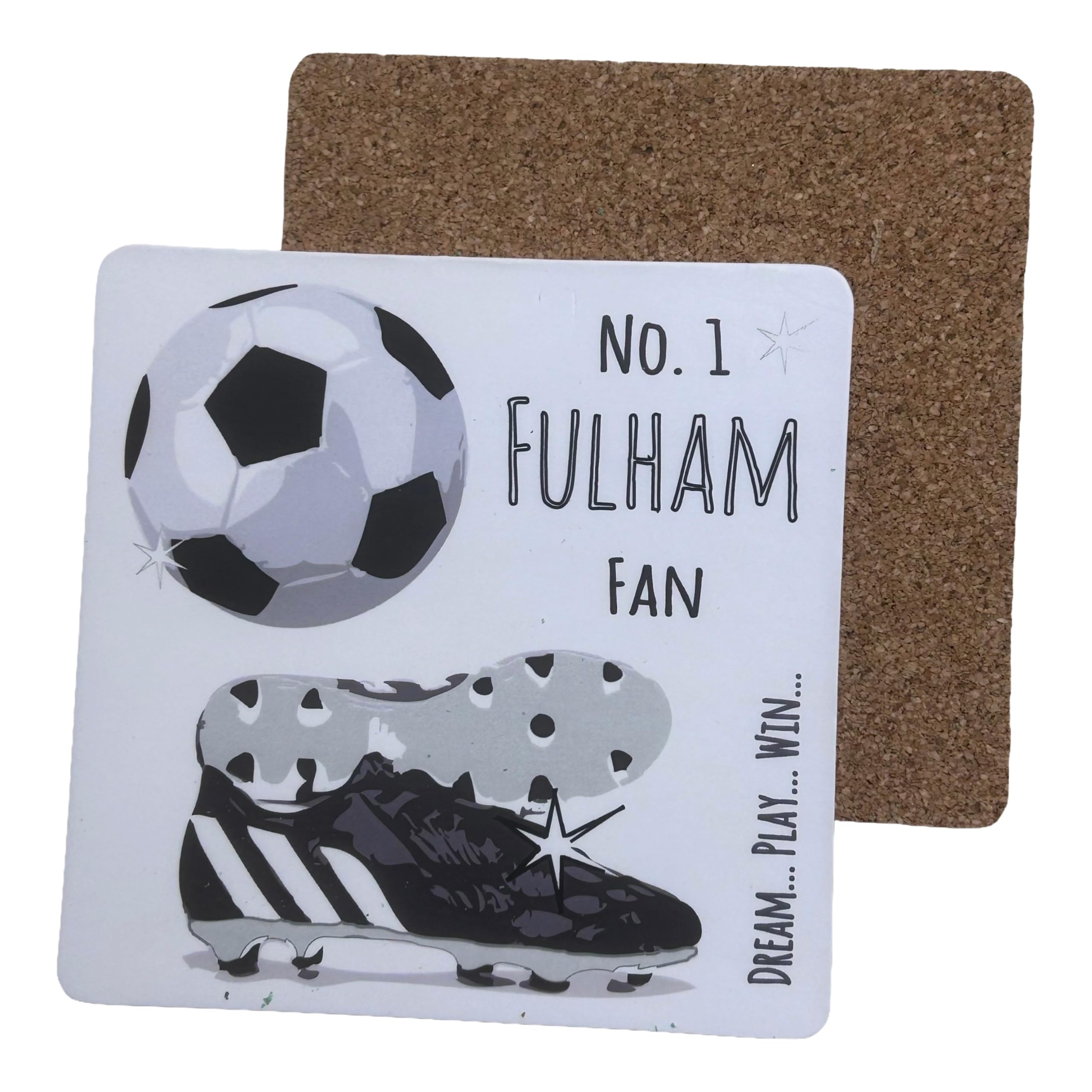 White Cotton Cards Fulham Cottagers FC Football Club Fan - COASTER DRINK MAT (C-