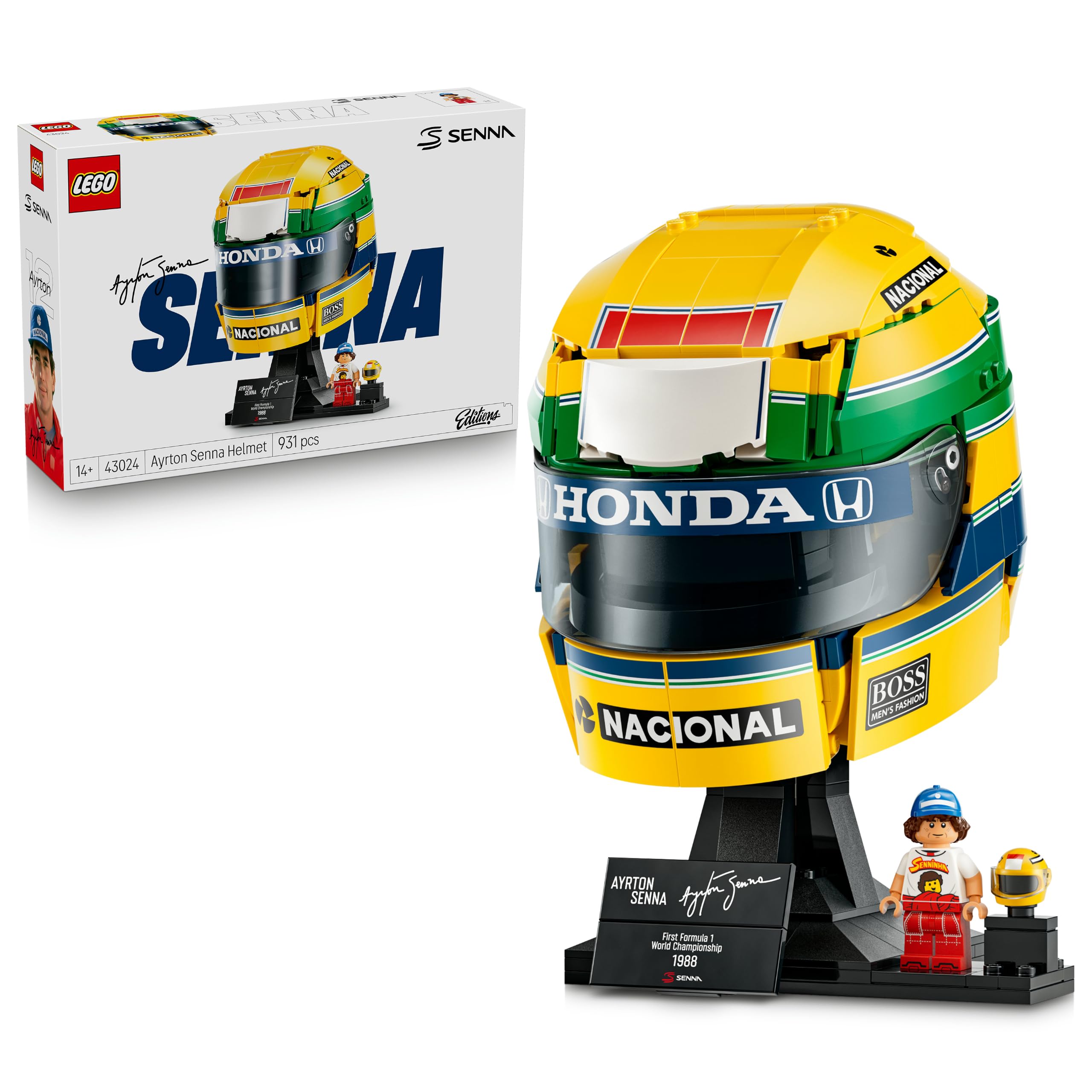 LEGO Editions Ayrton Senna Helmet 43024 | Set for 14+ Year Old Boys & Girls, Dis