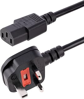 StarTech 3m UK Computer Power Cable, 10A 250V, 18AWG, Black (PXT101UK3M) | BS 1363 to C13, TV/Monitor Power Cable, Black Replacement AC Power Cord, Kettle Lead / UK Power Cord, Power Supply Cable