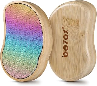 BEZOX Stainless Steel Pedi Egg Foot File Callus Remover for Dry and Wet Feet, Smooth Rough Skin, Plastic-free Callus Pumice Stone, Washable Foot Scrubber for Cracked Heels - Rainbow