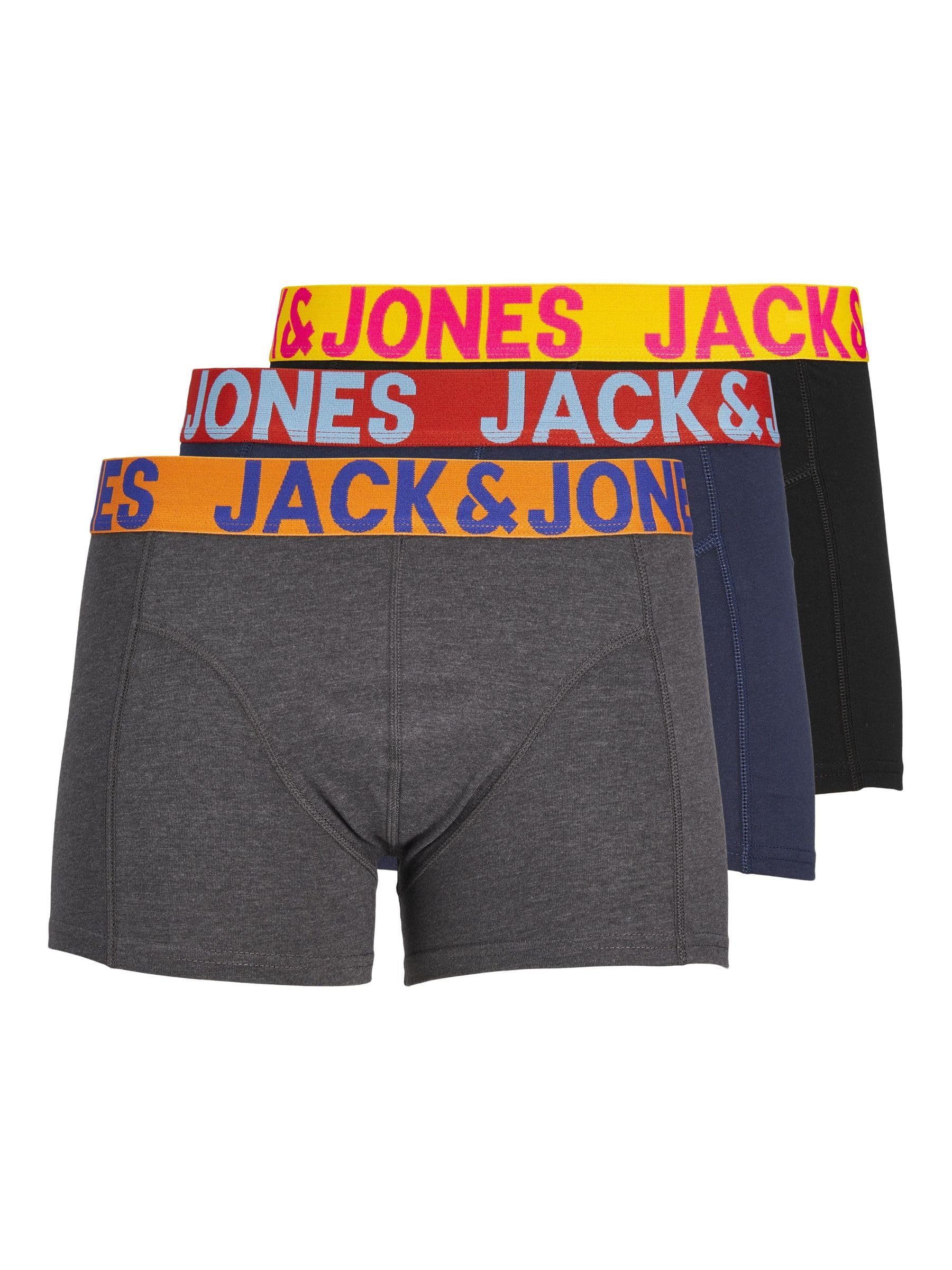 Jack & Jones Boys Jactrevor Trunks 3 Pack Jnr Boxer Shorts (Pack of 3)