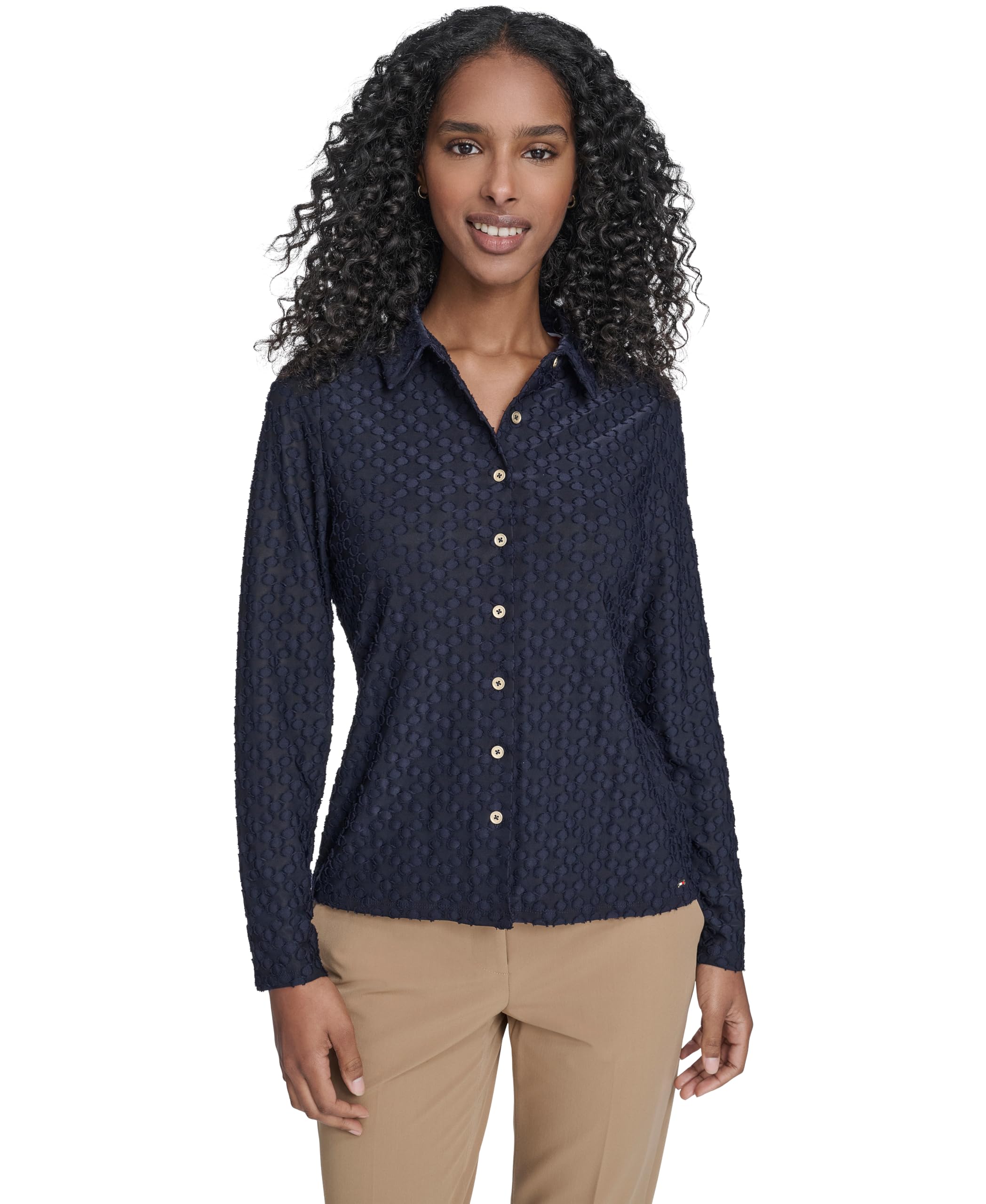 Tommy Hilfiger Women's Soft Work Top Long Sleeve Knit Top