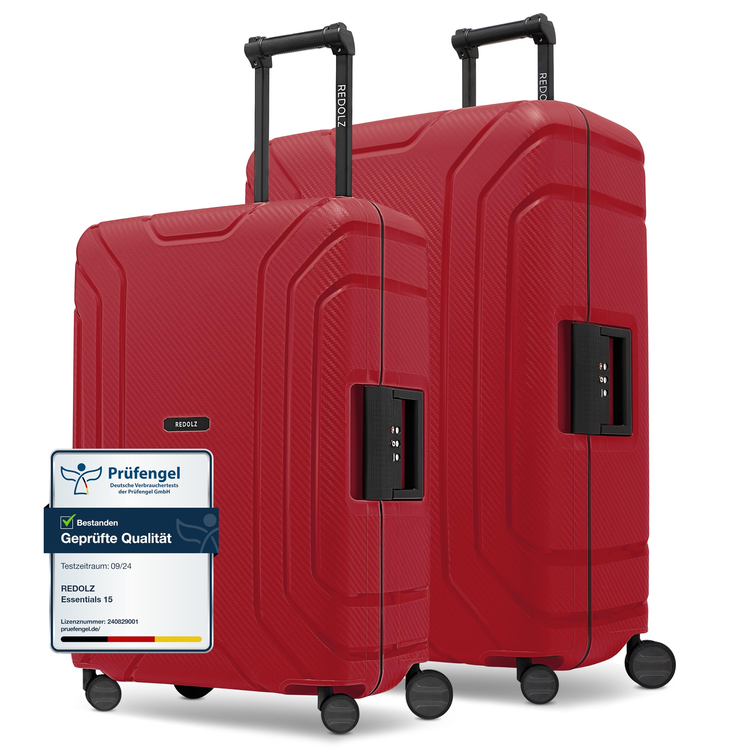 REDOLZ Essentials 15 Common Products, Classic Red, Rigid trolley with swivel whe