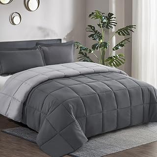 HIG 3 Pieces Grey Reversible Coverless Duvet 4.5 Tog - Double