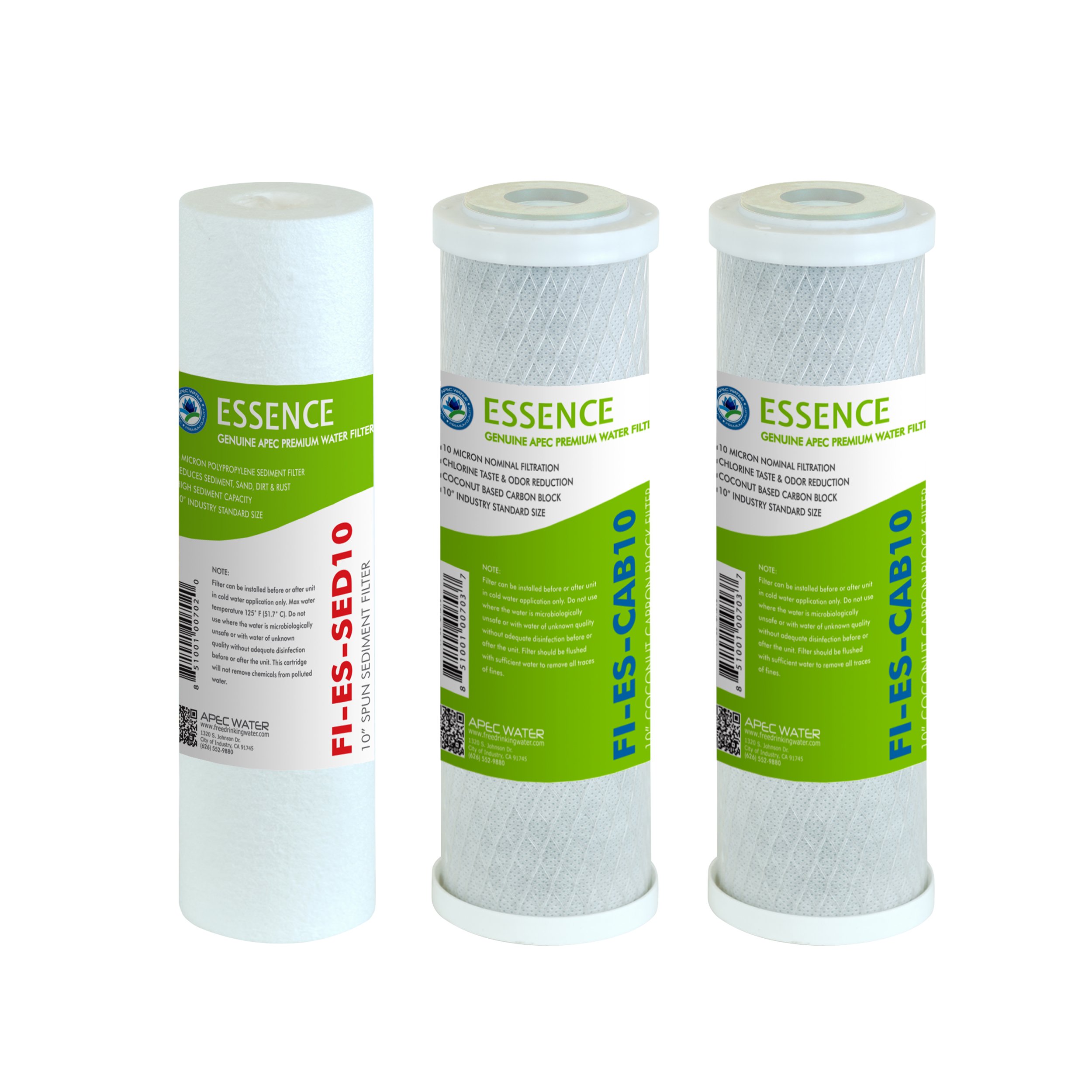 APEC Water FILTER-SET-ES Replacement Reverse Osmosis Pre-Filter Set | Stages 1-3