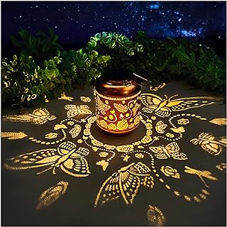 Butterfly Solar Lanterns Outdoor Waterproof Hanging Solar Lights Butterfly Gifts for Women Men Metal Decorative LED Butterflies Lanterns for Yard, Patio, Lawn, Tabletop, Landscape Pathway Garden Decor