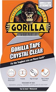 GORILLA Tape Crystal Clear 8.2m - Clear Duct Tape Hand-Tearable, Waterproof