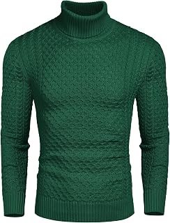 COOFANDY Men's Slim Fit Turtleneck Sweater Casual Knitted Pullover Sweaters