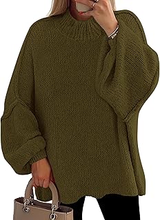 PRETTYGARDEN Oversized Sweaters Women Autumn 2025 Chunky Knit Mock Neck Long Sleeve Casual Trendy Pullover Winter Clothes