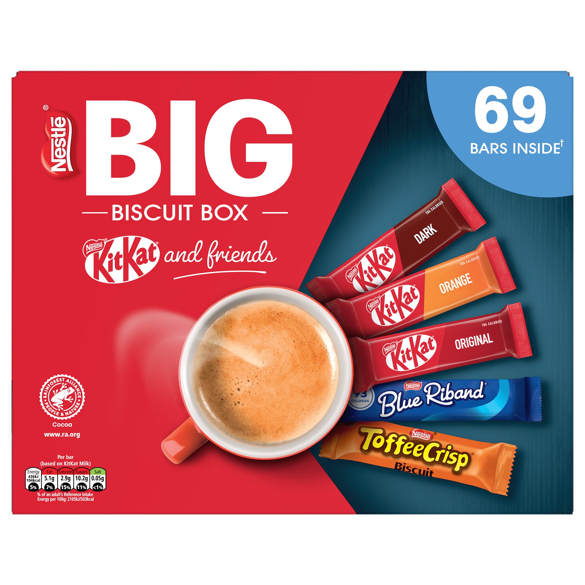 Nestlé Kitkat and Friends Big Biscuit Box | 69 x Chocolate Biscuit Bars - KitKat
