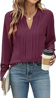 Blooming Jelly Women's Long Sleeve Blouses Dressy Casual Business Work Tops