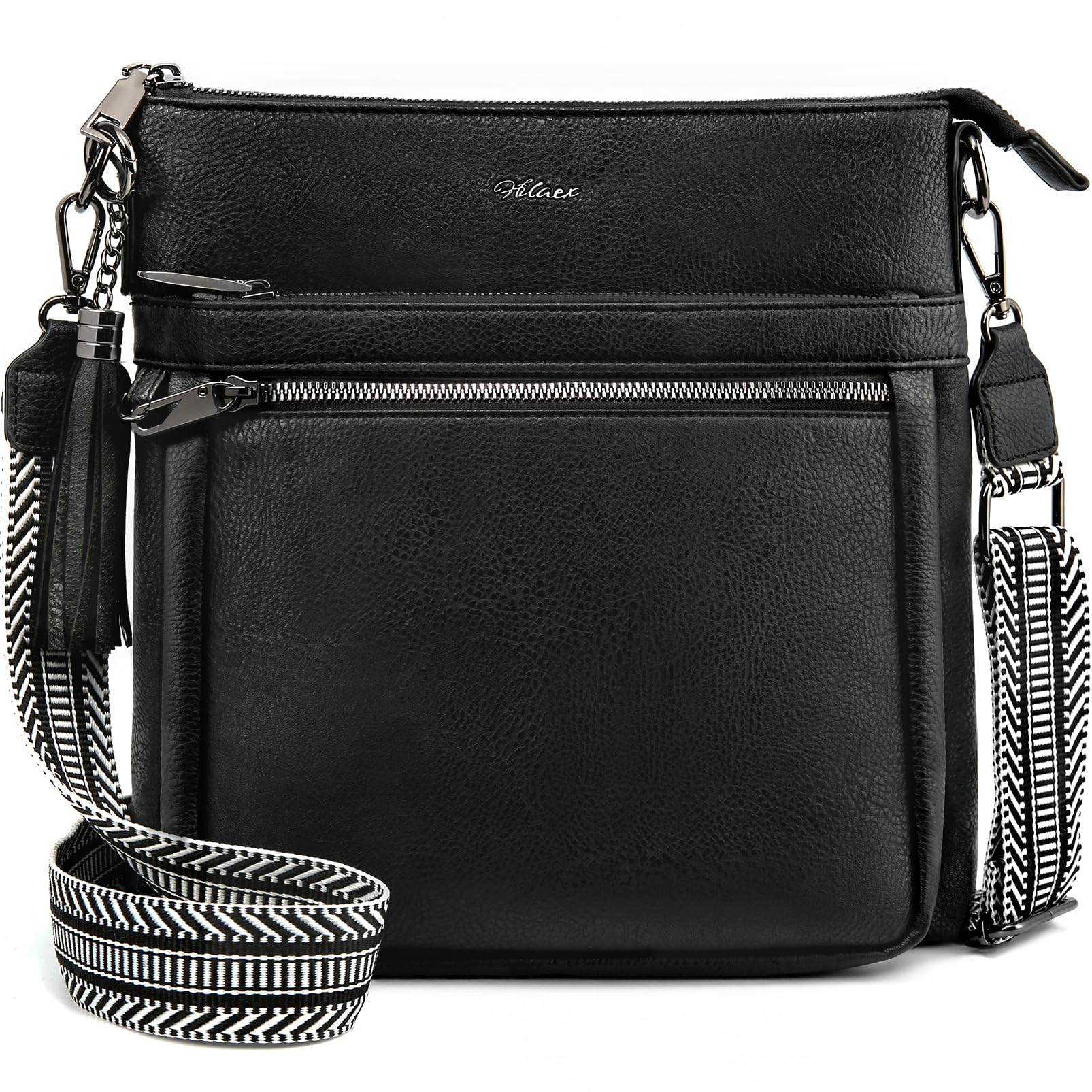 Leather Crossbody Bag for Women Anti Theft Shoulder Handbag Multi Pockets Wide G