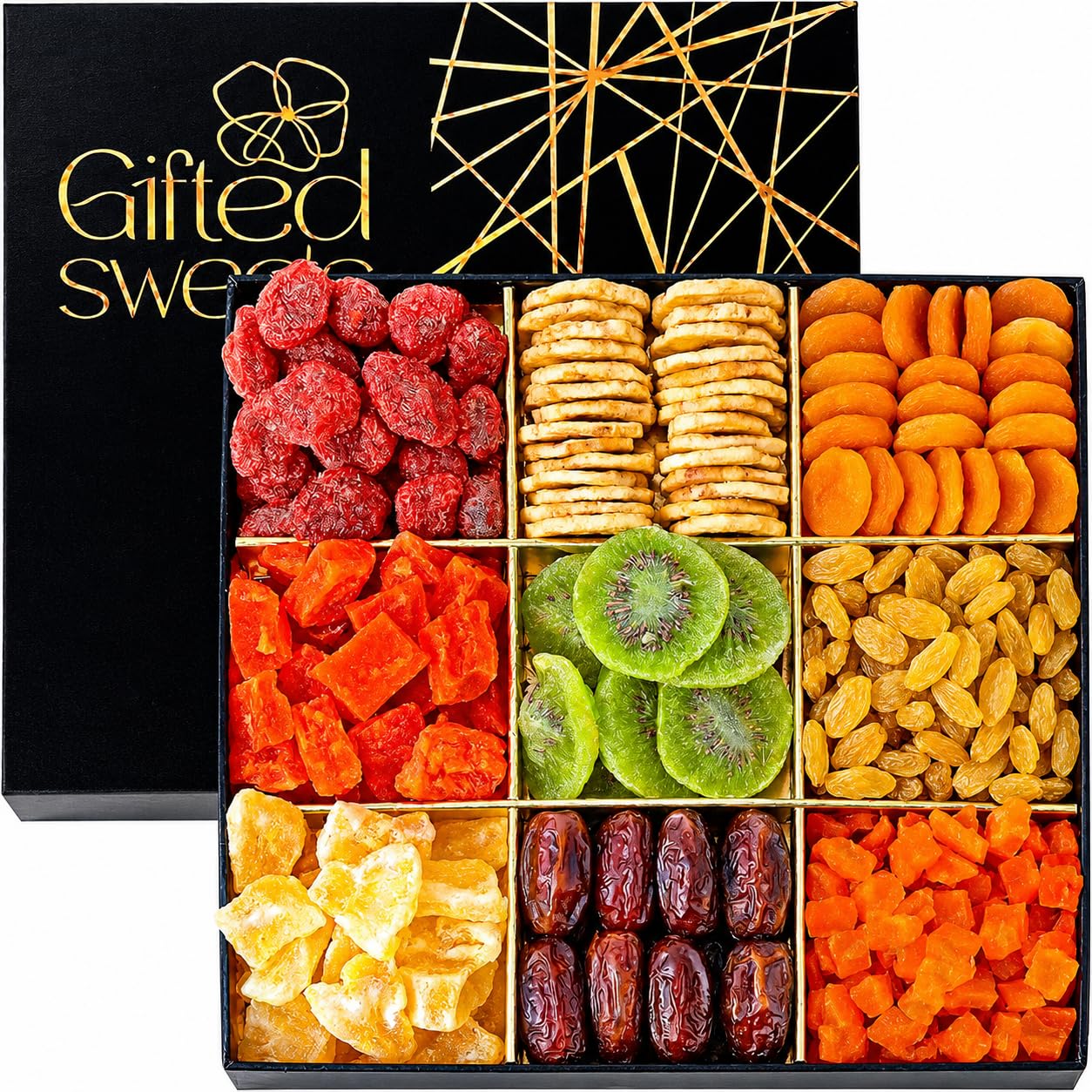 Tropical Dried Fruit Gift Basket - 9 Assortment - Gourmet Dried Fruit, Snack Box
