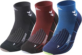 Compression Running Socks for Men & Women:Sports Socks with Cushioning, 3 Pack for Work, Hiking and Basketball