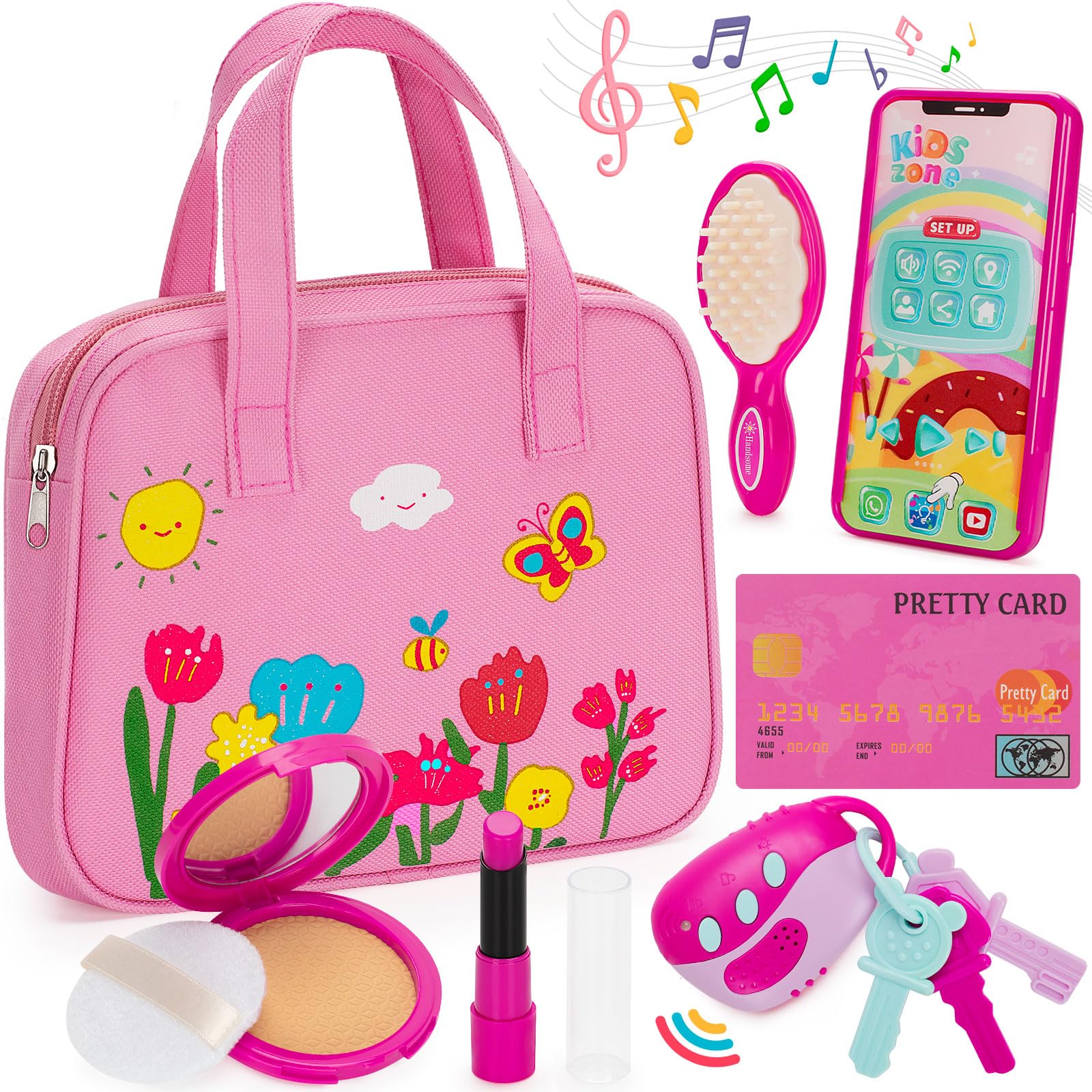 Officygnet Play Purse Toy for Girls 1, 2, 3 Years Olds, Toddler Purse with Prete