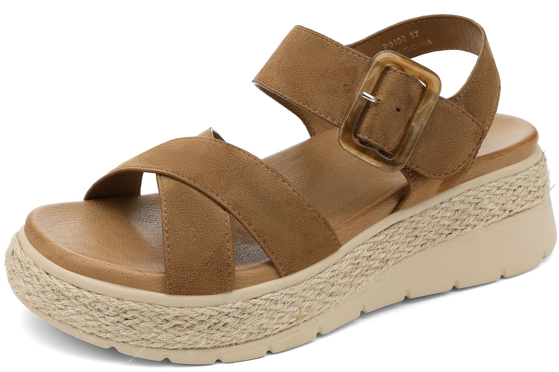 UBFEN Espadrillas da donna con zeppa bassa, supporto ortopedico per arco