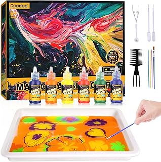 Coodoo Water Marbling Paint for Kids - Arts and Crafts for Girls & Boys Crafts Kits Ideal Gifts for Kids Age 6+ 8-12