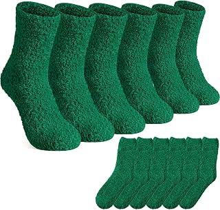Suhine 12 Pairs Fuzzy Socks for Women Soft Warm Winter