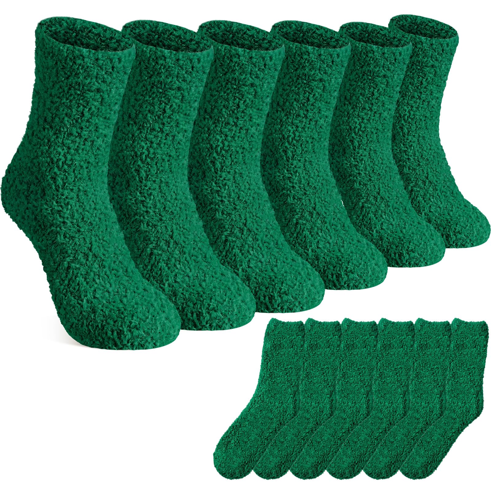 Suhine 12 Pairs Fuzzy Socks for Women Soft Warm Winter