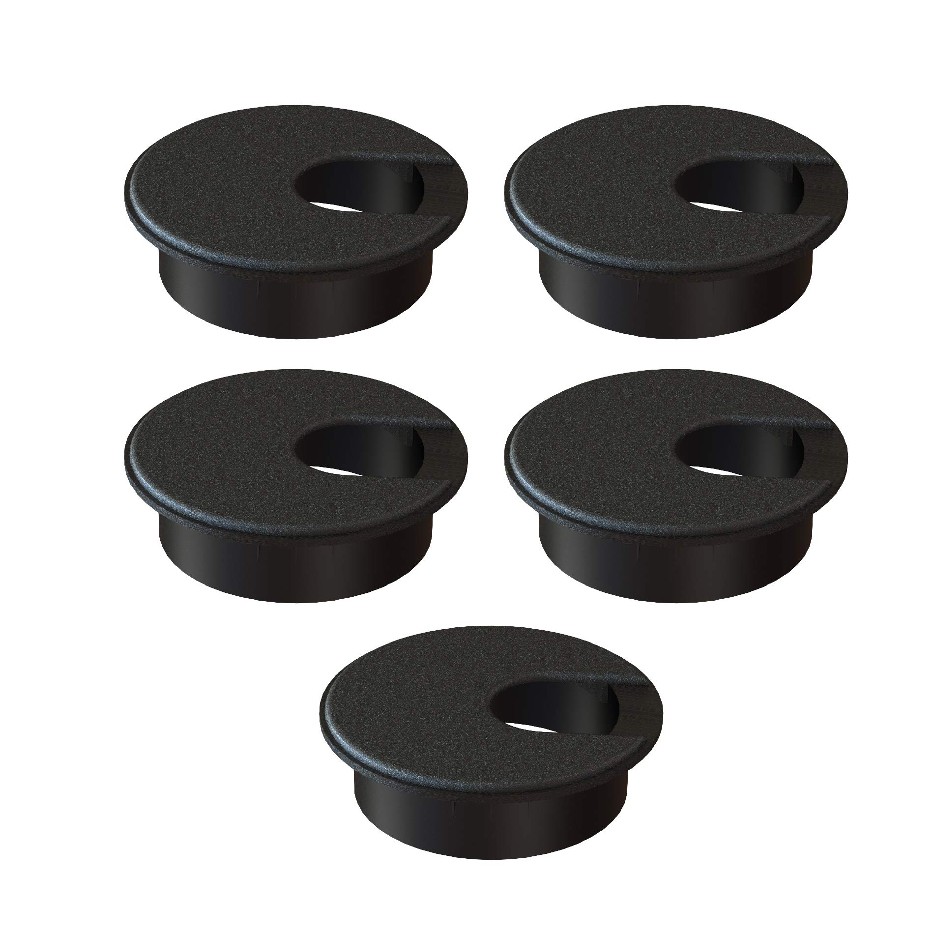 MAHDPRO Desk Grommet 2 Inch (50 mm) Pack of 5-Black ABS Plastic Cable Hole Cover