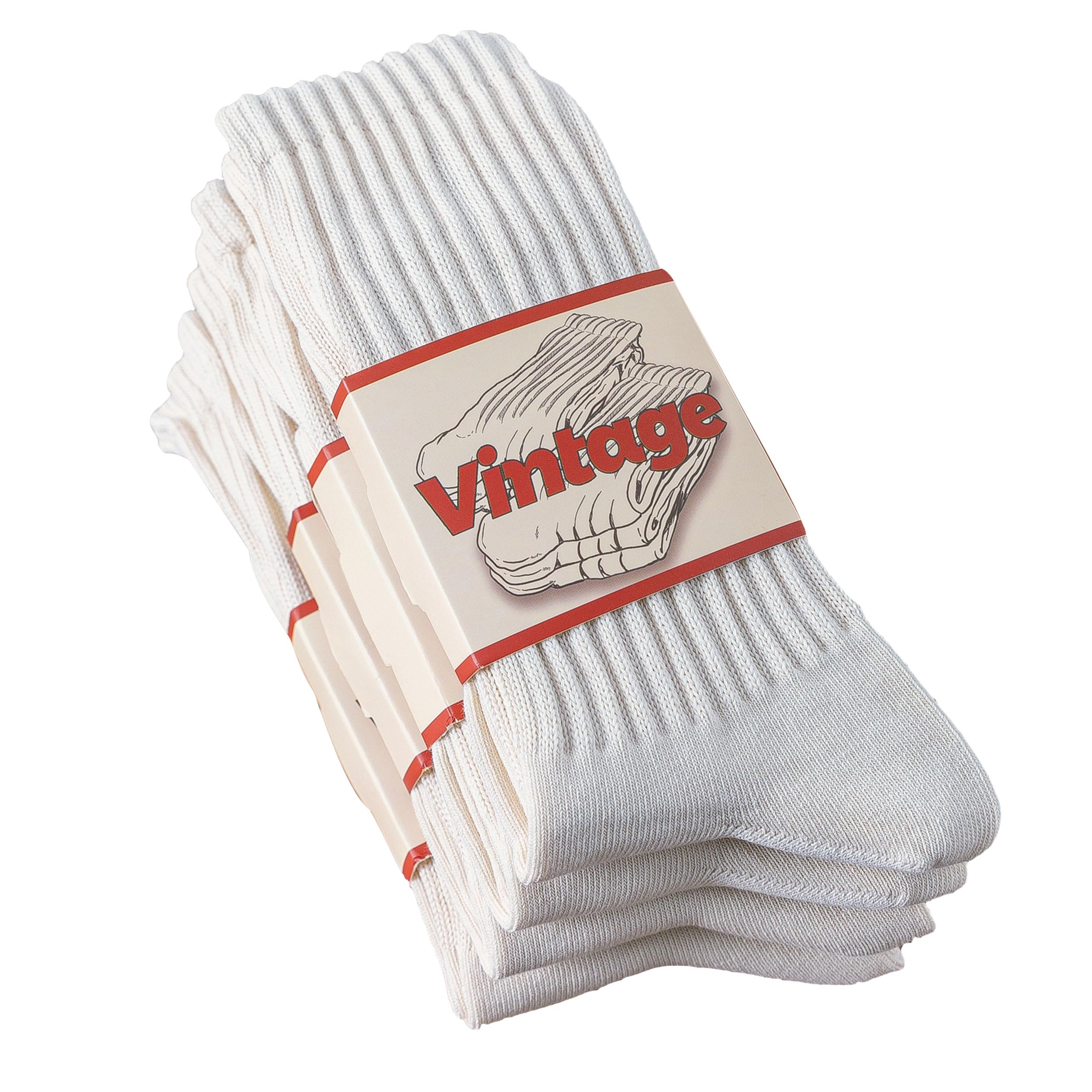 DAUCO 4 Pairs 98% Cotton Socks for Men Women Crew Seamless Fall Slouchy Socks