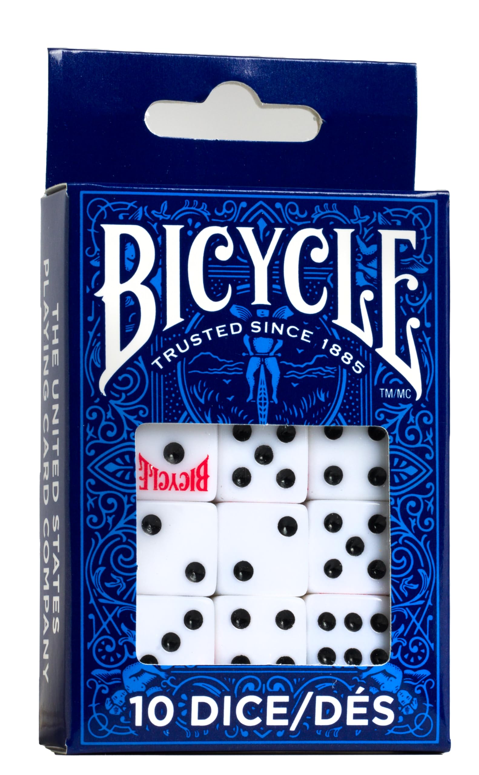 Bicycle 10 Dice Set Six Sided D6 Standard Game White Black 16 mm | 10 six sided 