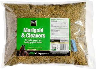 NAF Marigold & Cleavers 1kg Herbal Support for Equine Lymphatic System | Herbal Marigold & Cleavers Formula for Horses, Supporting Normal Lymphatic Function, 30 Day Supply