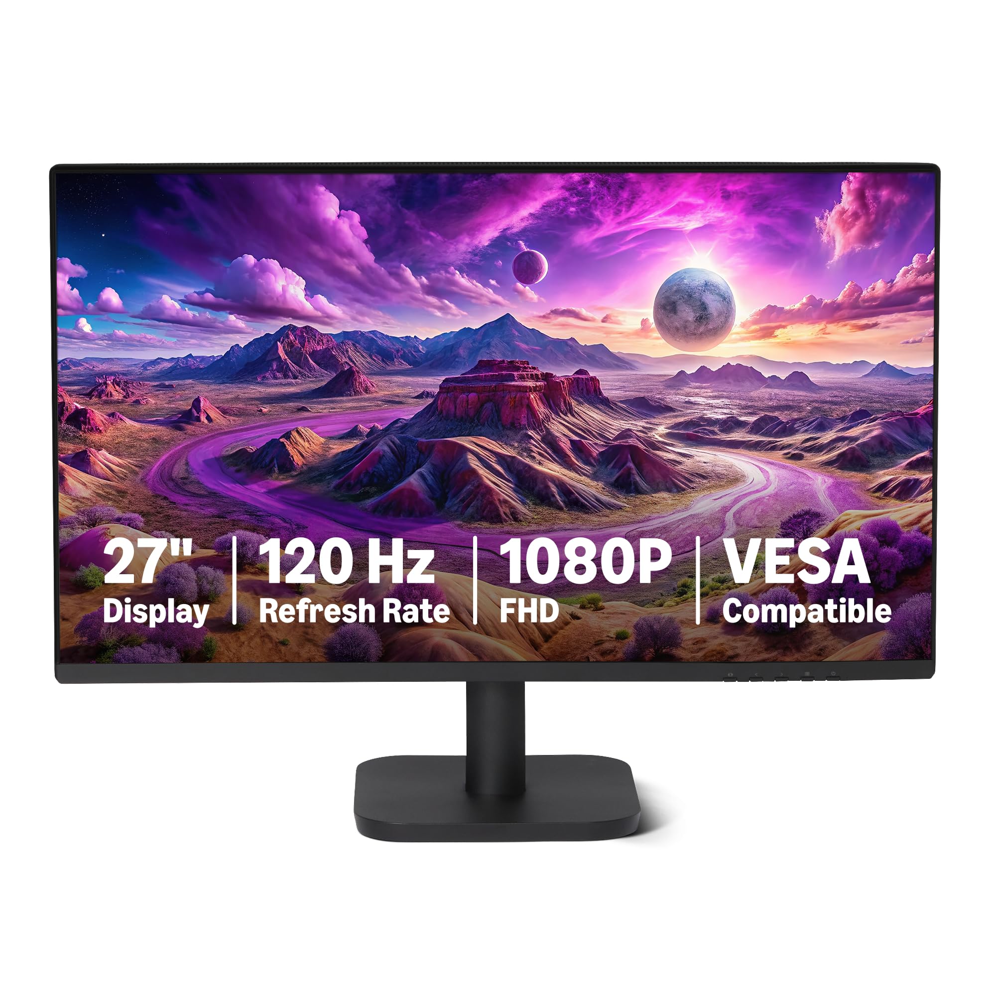 Amazon Basics 27-inch Computer Monitor, 120 Hz, 1080P, IPS, HDMI, DisplayPort, V