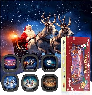 Christmas Galaxy Projector Pro Disc,Upgrade Christmas Themed Version Projector Disc,4K Replaceable 6 HD Galaxy Discs,for Yard Patio Window Garden Wall Party Decor, Indoor & Outdoor